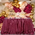thumbnail image 1 of Mantel B-COOL rectangular con lentejuelas 229 x 396 cm, color burdeos, 1 of 7