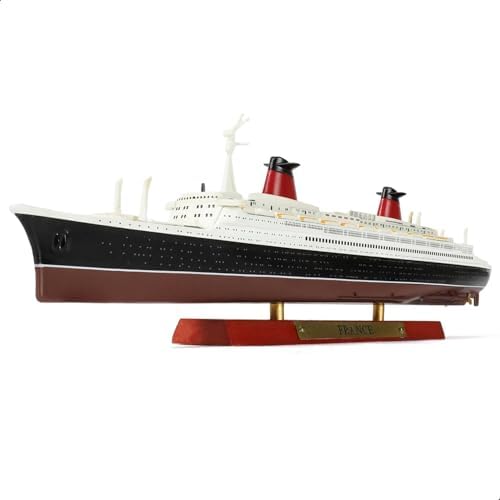 1/1250 Scale HMT Olympic Cruise Ship Model - Alloy Diecast Collectible, 21.5cm Long, With Display Base