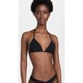thumbnail image 3 of Frankies Bikinis BLACK Tia Ribbed Bikini Swim Top, US Large, 3 of 4