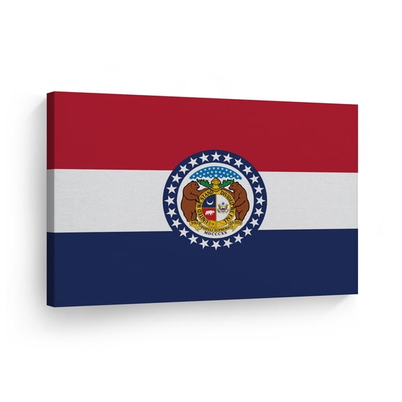 Smile Art Design Missouri State Flag CANVAS PRINT State Capital of USA Flag Canvas Wall Art US State Flag Wall Art Home Decoration Living Room Dorm Office Decor Ready to Hang Made in USA 30x40