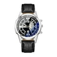 thumbnail image 5 of Soumake Men Quartz Watch Round Dial Alloy No Delay Adjustable Faux Leather Strap Time-checking High Accuracy Wristwatch Business Commute Timepiece, 5 of 8
