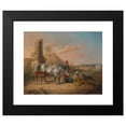 thumbnail image 2 of George Henry Laporte 24x20 Black Modern Framed Museum Art Print Titled - Grey Arabian Mare and Foal, with a Family, 2 of 5