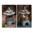 thumbnail image 3 of Garden Accessory Ornament Solar Powered Resin Pagoda Lantern Palace Lanterns Tower Statue Solar Lamp Garden Decor C, 3 of 5