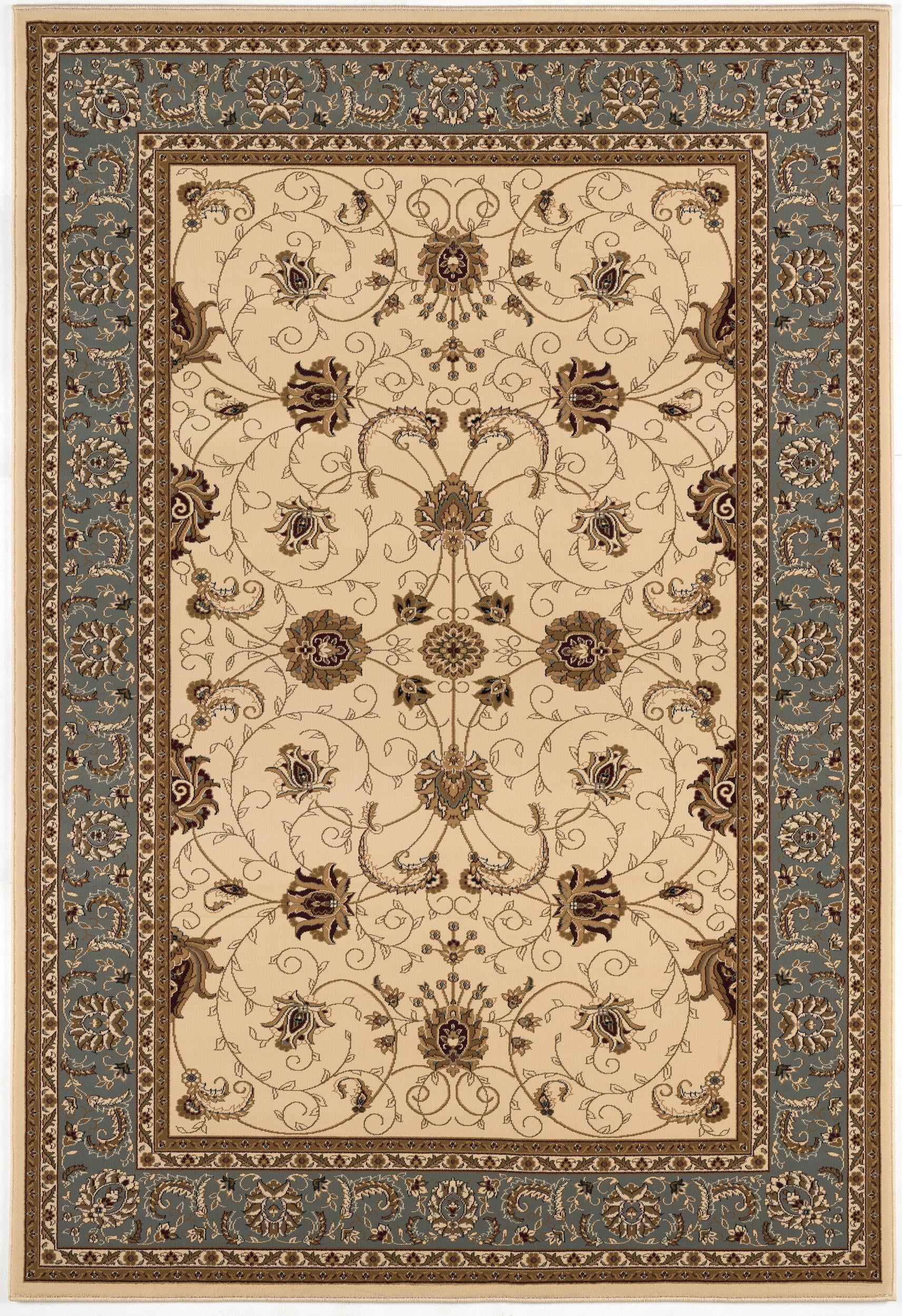 Rug Branch Majestic 2' x 5' (Exact Size: 2'3" x 5') Persian Indoor Doormat Rug, Beige Blue, Traditional - Entryway, Hallway, Bathroom, and Kitchen
