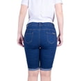 thumbnail image 3 of 2Luver, Women's, 5 Pocket Basic Ripped Denim Bermuda Jeans Shorts, Blue, 13, 3 of 3