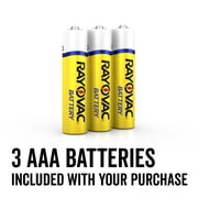 Rayovac Mini LED Flashlight with Glow in the Dark Rubber Grip, 3 AAA Batteries Included