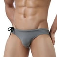 thumbnail image 5 of Low Rise Swim Trunks for Men Drawstring Bikini Swimwear Briefs Shorts Mens Trendy Solid Stretchy Slim High Cut Beach Swimming Bottoms Short, 5 of 8