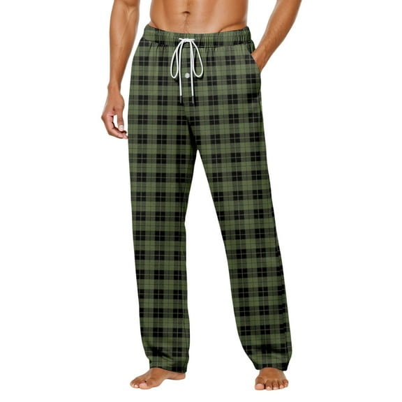 BOOMNY Mens Pajama Pants Wide Leg Pajamas Pants for Men Plaid Soft Pj Bottoms Pant With Pockets Cozy Homewear Loungewear