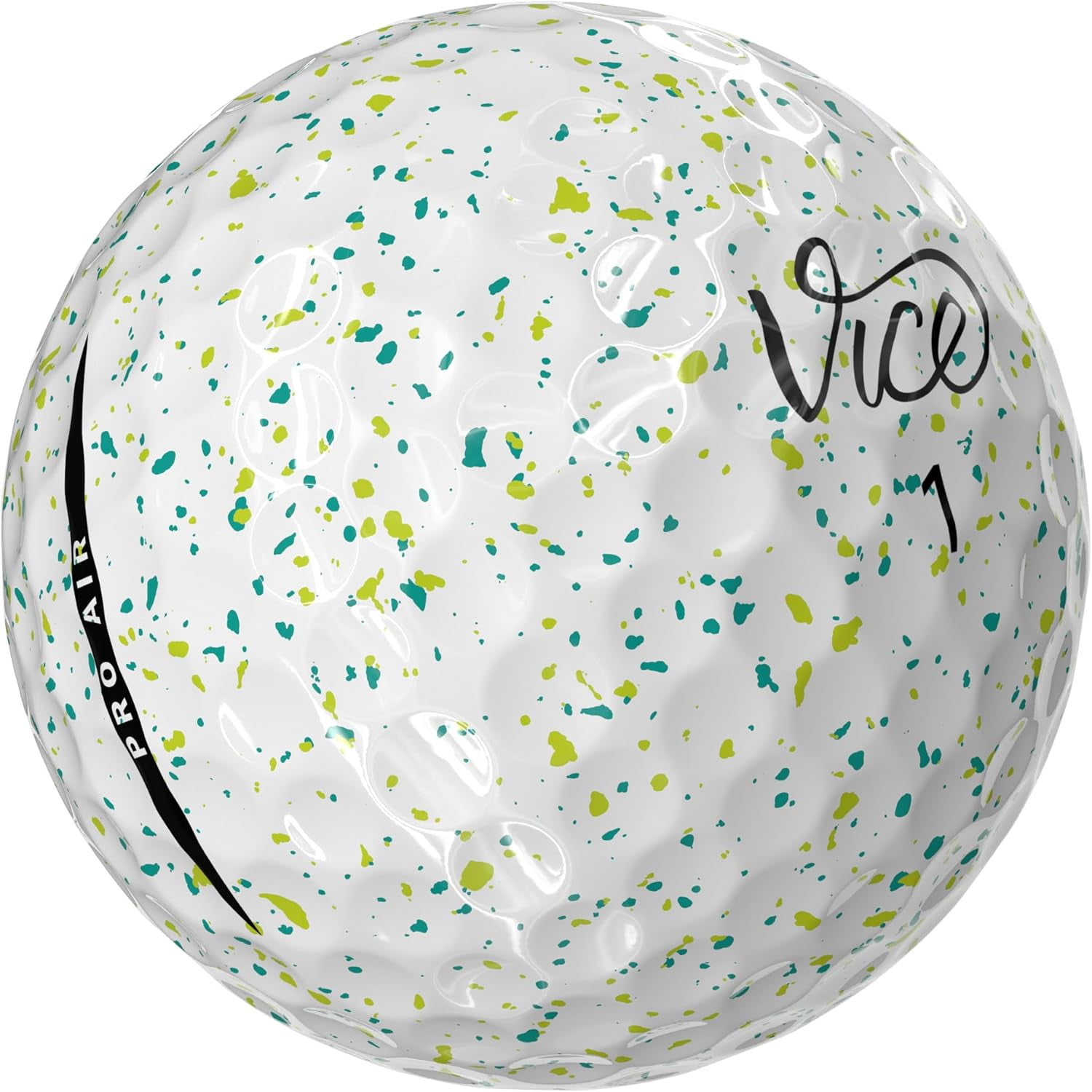 Vice Pro Air Golf Balls (2025 Model) Petrol/Yellow Drip