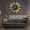 thumbnail image 5 of Large Wall Clocks with Night Light Battery Operated,Silent Non Ticking,Rustic Modern Big Wood Clock for Living Room, Bedroom,Kitchen,Farmhouse,Office,Home Decor-30 Inch(Roman Numerals), 5 of 8