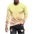 thumbnail image 2 of Blusas y camisas de manga larga con cuello redondo para hombre, blusa informal de manga larga con cuello redondo y estampado, blusa de poliéster para hombre, 2 of 4