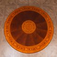 thumbnail image 5 of Mahogany Round Dining Table with Floral Inlay, 5 of 10