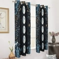 thumbnail image 3 of Moon Phases Floral Frame_1 2pcs Blackout Curtains For Living Room Bedroom Grommet Top Window Set for Left And Right Biparting Open, 3 of 6