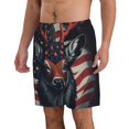 thumbnail image 2 of KLL Modern USA Deer Head Men's Casual Summer Beach Shorts Hawaiian Shorts with Pockets-Small, 2 of 5