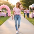 thumbnail image 4 of Breast Cancer Shirts for Women Pink Ribbon Short Sleeve Breast Cancer Awareness T-Shirt Cancer Survivor V-Neck Tops, 4 of 6