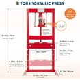thumbnail image 3 of ChaoLink 6 Ton Hydraulic Floor Shop Press, H-Frame Garage Press with Plates, Adjustable Table Height, 3 of 5