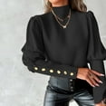 thumbnail image 2 of Timegard Long Sleeve Shirts for Women Button Solid Color Tops Blouse Work Office Casual Fitting Tops, 2 of 7