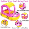thumbnail image 6 of Inflatable Car Shape Pool Float with UPF50+ Removable Canopy - Family Swim Ring with Steering Wheel & Horn, 6 of 6