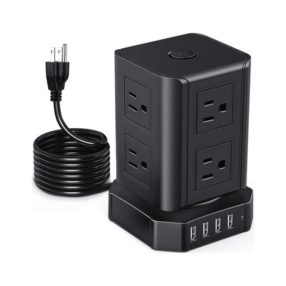 Regleta Multicontacto Tipo Torre D/8 Salidas Y 4 Puertos Usb