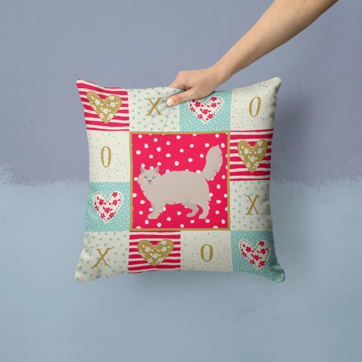 Siberian Forest #2 Cat Love Fabric Decorative Pillow