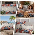 thumbnail image 5 of 4th of July Outdoor Waterproof Pillow Covers, Red Blue Independence Day Floral Star Rustic Decorative Square Throw Pillowcase Sofa Cushion Sham for Patio/Couch/Chair, 24"x24" 2 Pack, 5 of 8