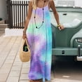 thumbnail image 3 of Uootdi Womens Maxi Dresses Spaghetti Strap Gradient Starry Print Backless Tie Back Loose Fit Flowy Long Dresses Sundresses Dreamy Style Gift, 3 of 9