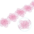 thumbnail image 4 of Unique Bargains 1 Yards Flower Trim Ribbon, 2 Pack Floral Lace Ribbon Pearl Edging Decorating Embroidered Trim Style 1, Pink, 4 of 6