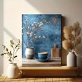 thumbnail image 6 of Qisvanset 12x16 Inch Framed Canvas Wall Art Blue Tea Cup Cottagecore Trendy Apartment Kitchen Square Wall Art, 6 of 8
