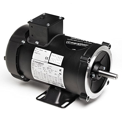 Marathon 56H17T2015 Vector Duty Motor, 3 Phase, TENV, C-Face with Base, Ball Bearing, 1/2 hp, 1800 rpm, 1 Speed, 230 VAC, 56C Frame
