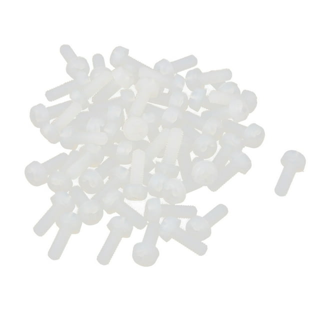 M3 x 8 mm Nylon Phillips Cross Pan Head Machine Tornillos Blanco 50 PCS