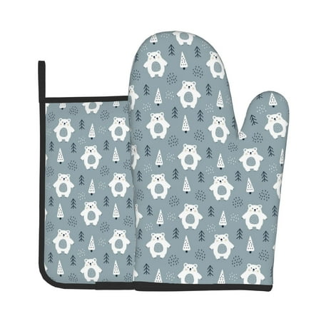 

Bingfone bead tree winter Print Oven Mitts Pot Holders Set 2 PCS for Kitchen for Cooking Grilling Baking BBQ Pot Holders Cook Essentials