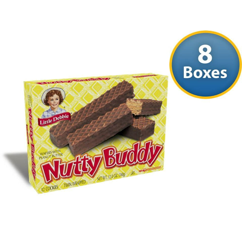 Little Debbie Nutty Buddy, 8 Big Pack Boxes, 192 Wafer Bars with Peanut