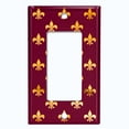 thumbnail image 5 of Metal Light Switch Plate Cover Elegant Yellow Tufted Rose Burgundy Damask DAM082, 5 of 13
