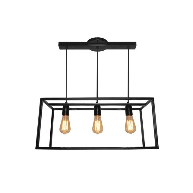 Luminario Candil Rejilla Rectangular Acero Negro Maxxi Maxxi MX-CL7023/N