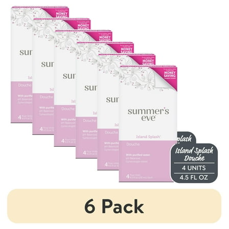 (6 pack) Summer's Eve Douche, Island Splash, 4 Units, 4.5 oz Each