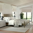 thumbnail image 5 of Martha Stewart Corbin King Size Solid Wood Platform Bed with Wooden Headboard and Footboard, No Box Spring Needed, Brown Gray, 5 of 11