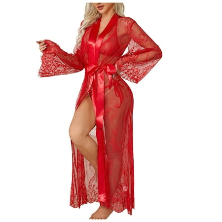 CZSCPDAW Lingerie For Women Sexy Lace Plus Size Underwear Pajamas Lingerie For Women V Neck Sexy Exotic Open Front Negligee Sexy Lace Pajamas See Through Pajamas Home Service