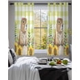 thumbnail image 3 of Groundhog Day Sheer Curtains 45 Inch Length 2 Panels Set for Living Room/Bedroom, Yellow Plaid Sunflower Spring Floral Kitchen Curtains Grommet Semi-Sheer Curtains Drapes Window Treatments 42"x45"x2, 3 of 7