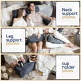 thumbnail image 3 of Nestl Double Reading Pillow Gray Shredded Memory Foam Bed Rest Pillow (2 Count), 3 of 7