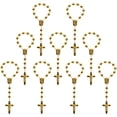thumbnail image 1 of XINHUIDALSQ 50 Baptism Rosary Acrylic Rosary Mini Rosary Suitable for the First Holy Communion Baptism Party Gift Suitable for Recuerditos De Bautismo Christening Favors Decenarios Finger Rosary(Gold), 1 of 4