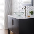 thumbnail image 4 of KRAUS 14-inch Clear Glass Bathroom Vessel Sink and Riviera? Faucet Combo Set with Pop-Up Drain, Satin Nickel Finish, 4 of 11