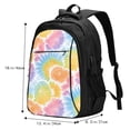 thumbnail image 2 of Travel Shoulder Computer Backpack 18 X 13.4 X 8.3in With Usb Cable And Music Jack Multi-Space Pocket Lightslategray Tie-Dye Background Vibrant Colors And Swirling (2), 2 of 7