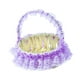 thumbnail image 3 of Cesta de flores para boda, cestas tejidas, portátil, hermosa cesta de flores para niña, de mano, para fiestas, bodas, eventos y ocasiones especiales. Púrpura, 3 of 8
