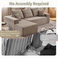 thumbnail image 3 of Tmjmj 107" L-Shaped Corduroy Modular Cloud Sectional Sofa, Boneless, Deep Seat, No Assembly, Camel, 3 of 7