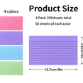 thumbnail image 2 of Scheam 4 Pack Colored Flash Cards,3x5 Inch Ruled Index Cards,Lined Index Note Cards,200g Thick Memo Notes,Memory Card Paper,for Home Office 4 Colors 200 Count, 2 of 7