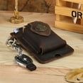 thumbnail image 6 of AnuirheiH Men Leather Waist Bag Vintage Cell Phone Holster Pouch,Outdoor Sports Men's Bag Waist Bag Mobile Phone Pocket, 6 of 9