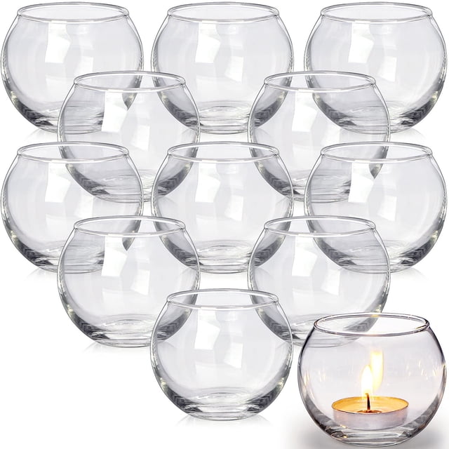 Portavelas de vidrio LAMORGIFT con forma de vela, 36 unidades