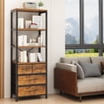 thumbnail image 5 of Ktaxon Bookshelf, 68.5"H Modern Tall Bookcase Display Storage Shelf with 4 Drawers, Brown, 5 of 9