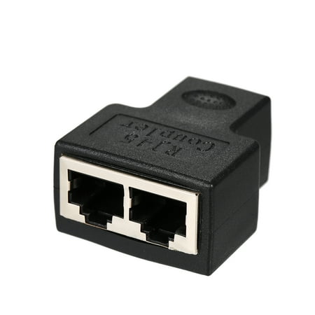Port Chat RJ45 Splitter Adapter Connector 1 to 2 Female Ports for CAT 5/CAT 6/CAT 7 LAN Ethernet Cables Socket Splitter Hub PC Laptop Router Contact Modular Plug ()