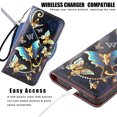 thumbnail image 5 of CaseHome Samsung Galaxy S25+ Wallet Case for Women, Aesthetic Blue Butterfly Pattern Magnetic Closure PU Leather Flip Cover with Card Holder and Kickstand Protective Phone Case, 5 of 7